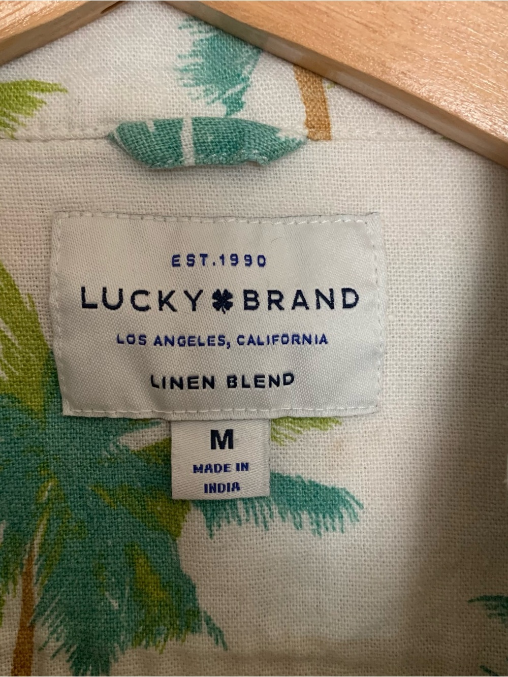 Lucky Brand White Short-Sleeve Palm Tree Print Shirt - Picture 2 of 3